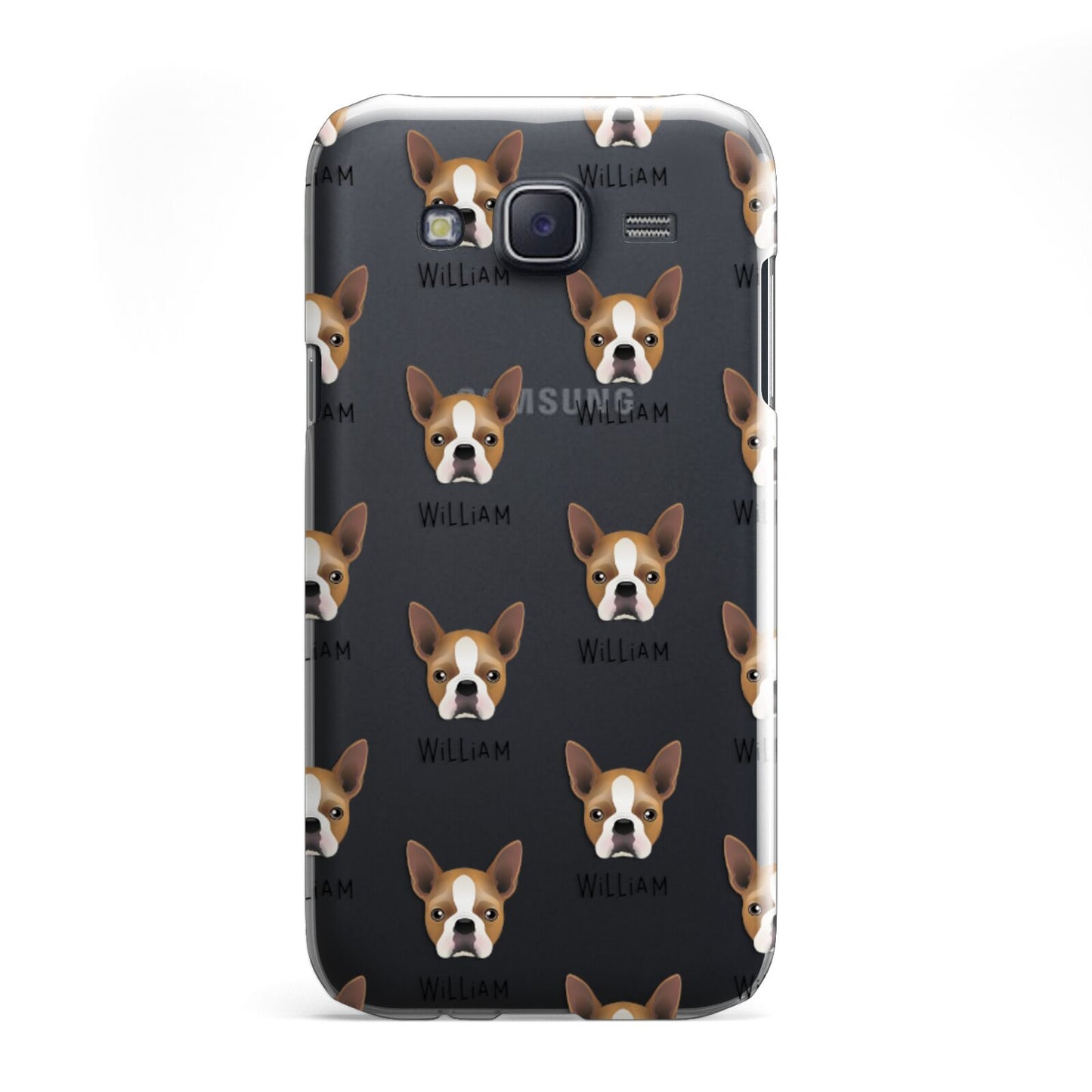Boston Terrier Icon with Name Samsung Galaxy J5 Case