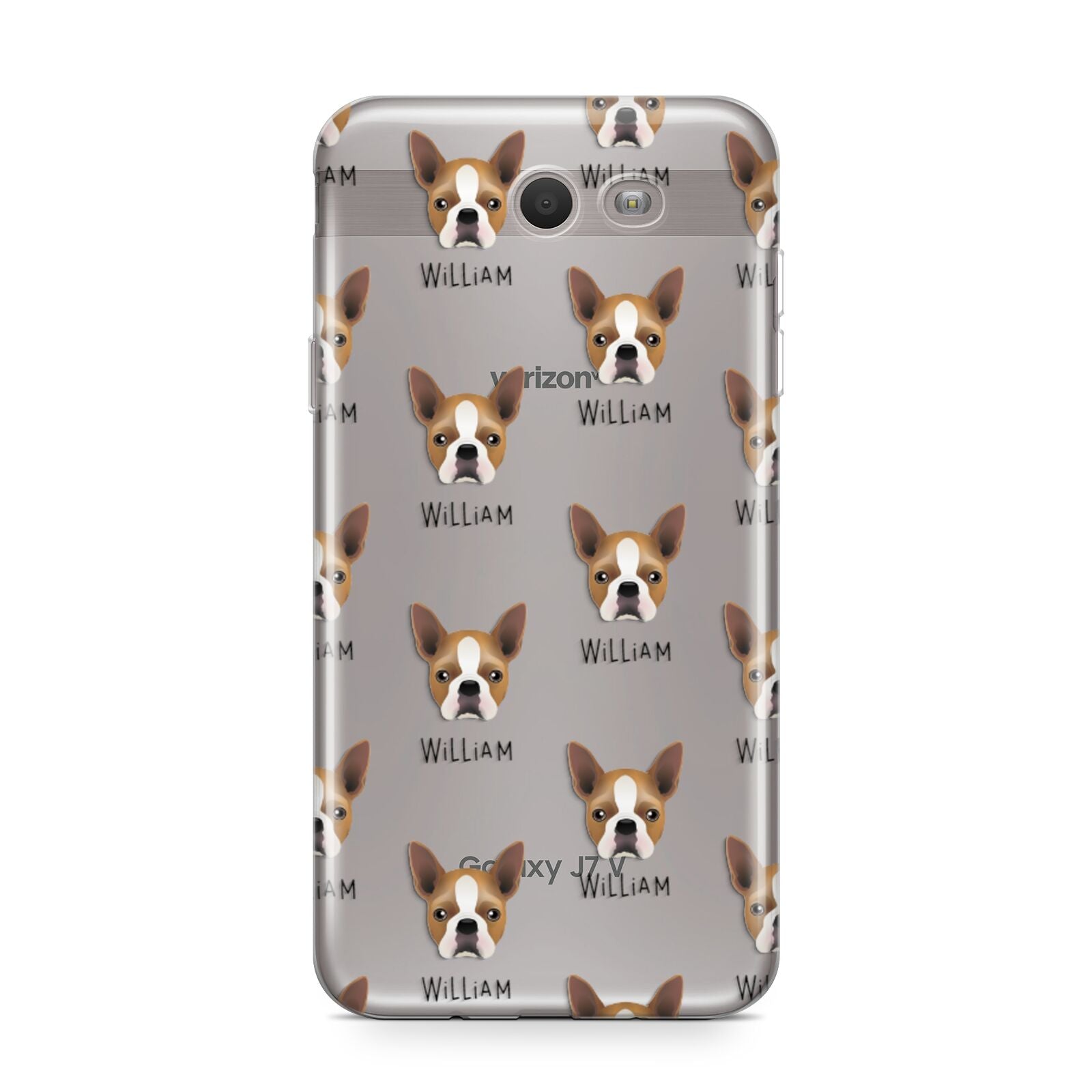 Boston Terrier Icon with Name Samsung Galaxy J7 2017 Case