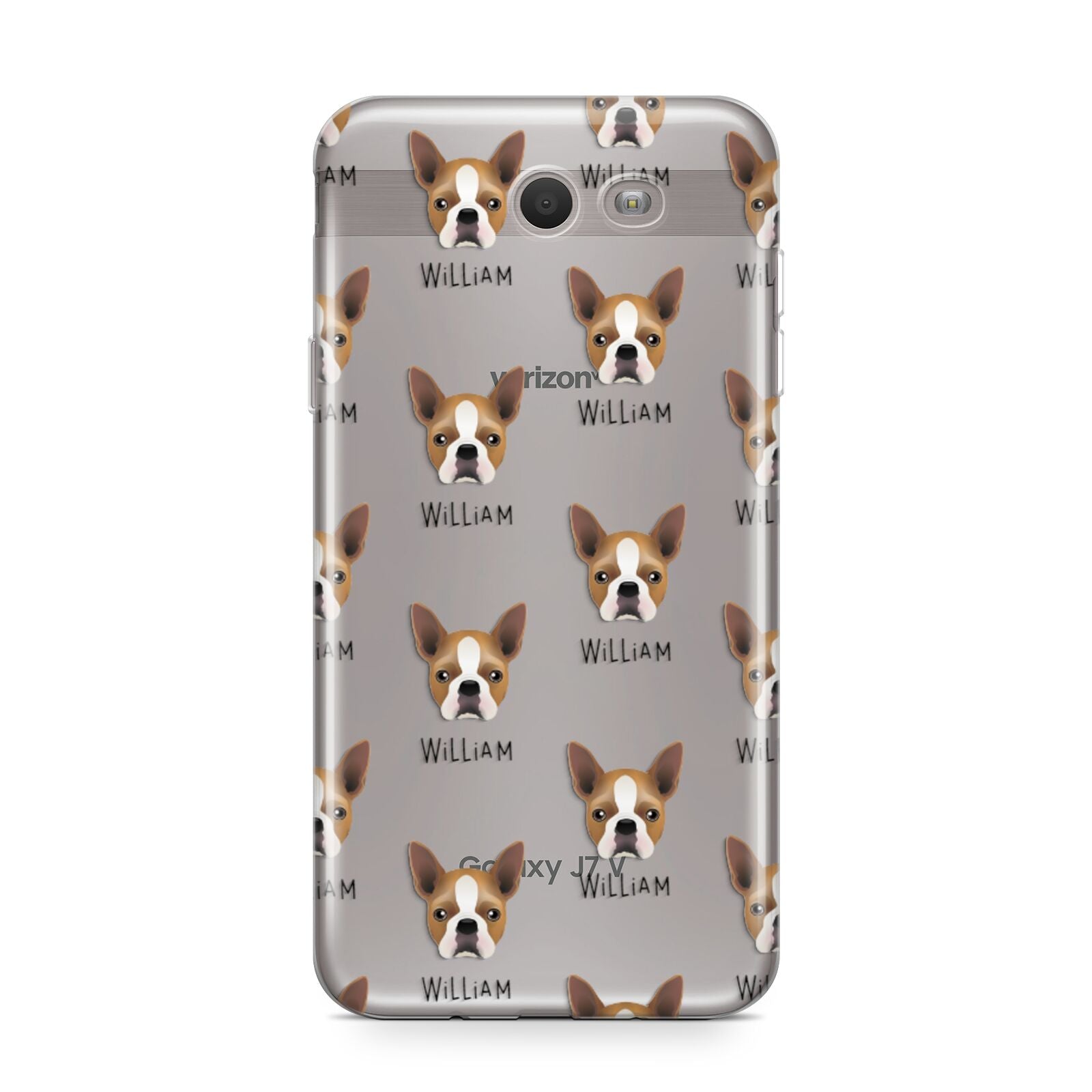 Boston Terrier Icon with Name Samsung Galaxy J7 2017 Case