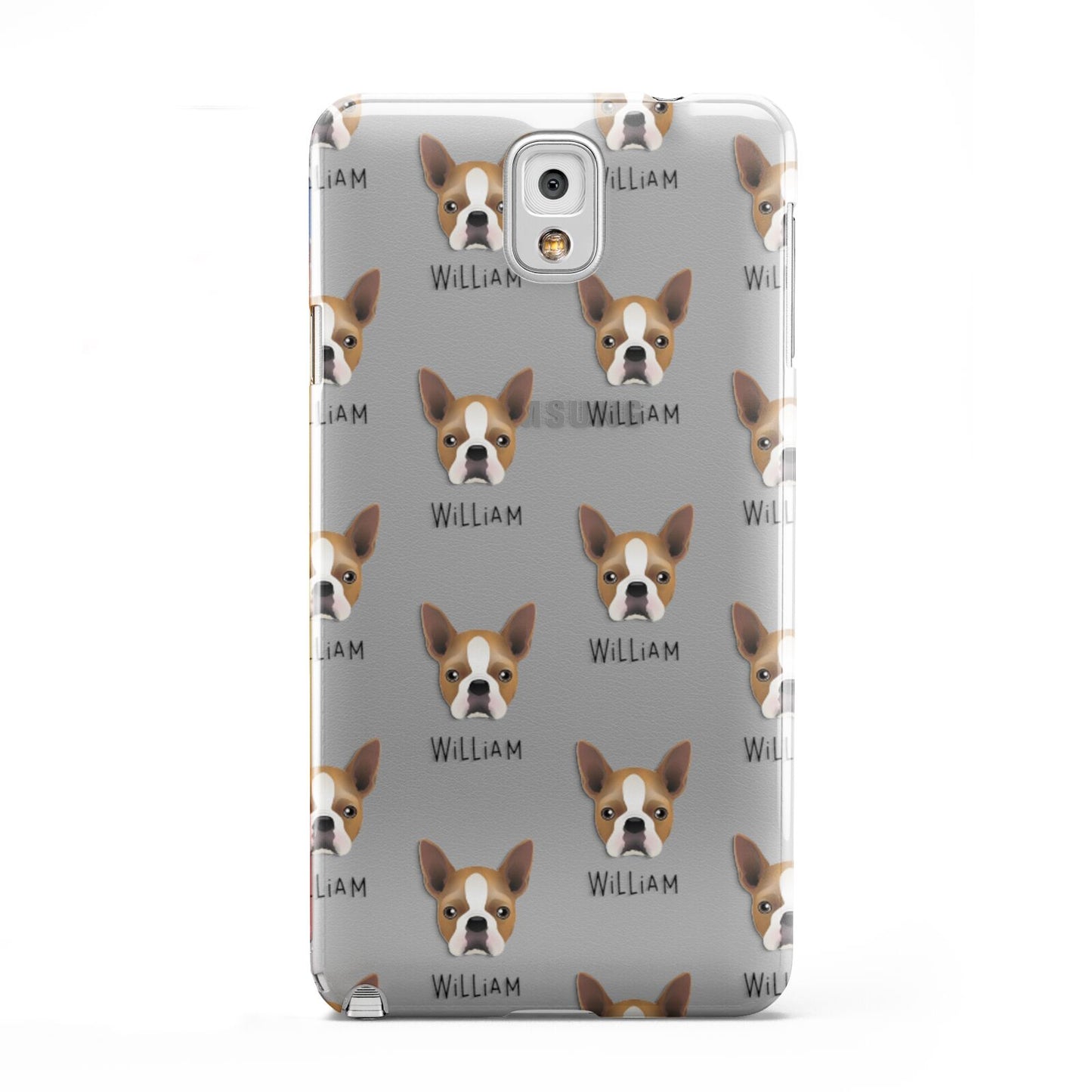 Boston Terrier Icon with Name Samsung Galaxy Note 3 Case
