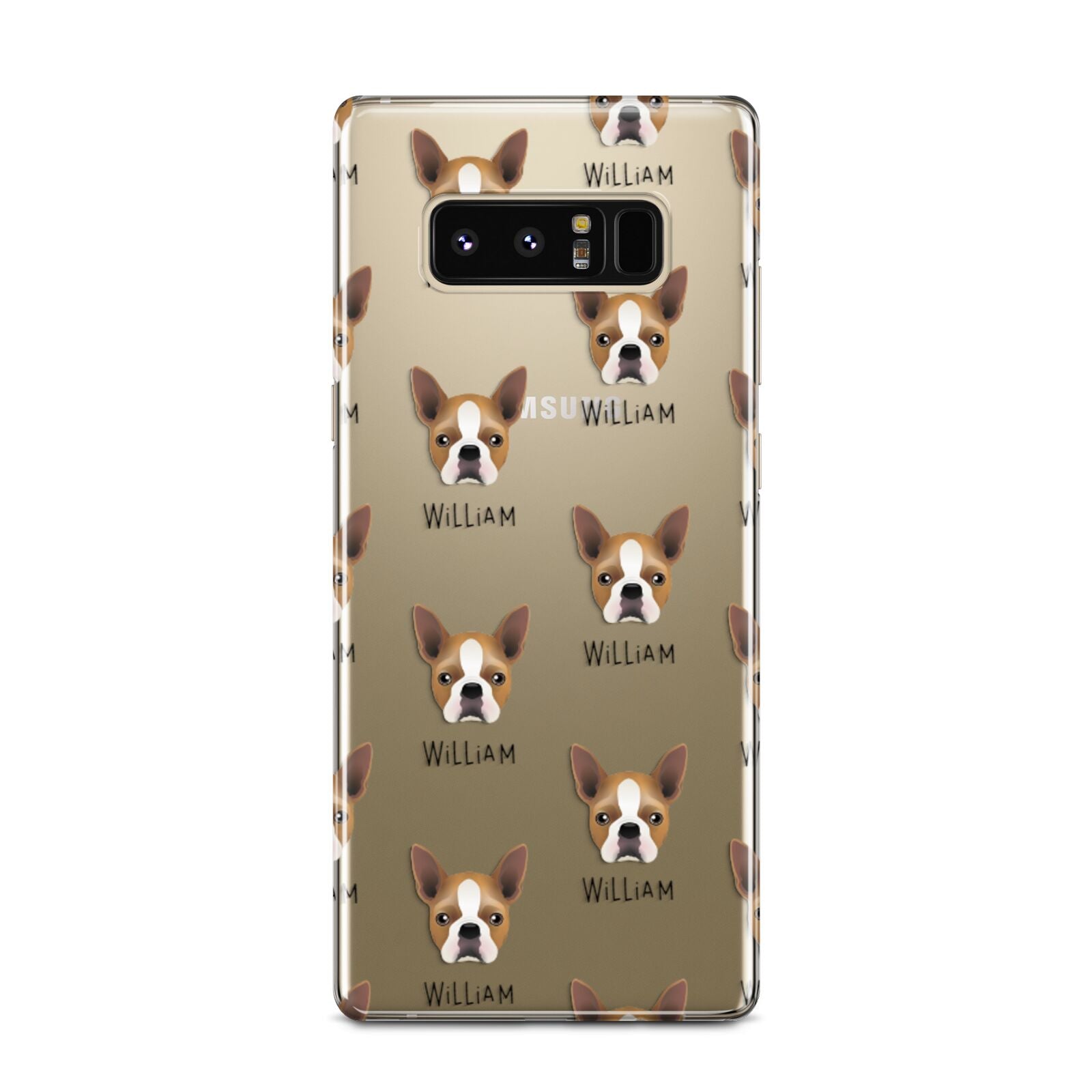 Boston Terrier Icon with Name Samsung Galaxy Note 8 Case