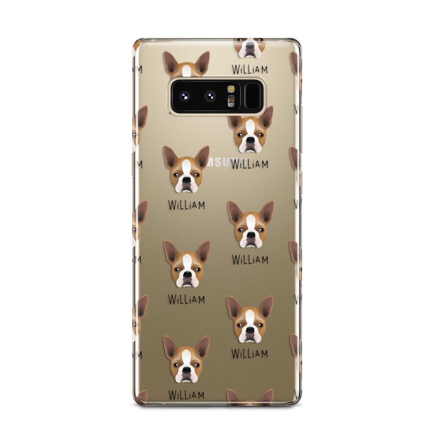Boston Terrier Icon with Name Samsung Galaxy Note 8 Case