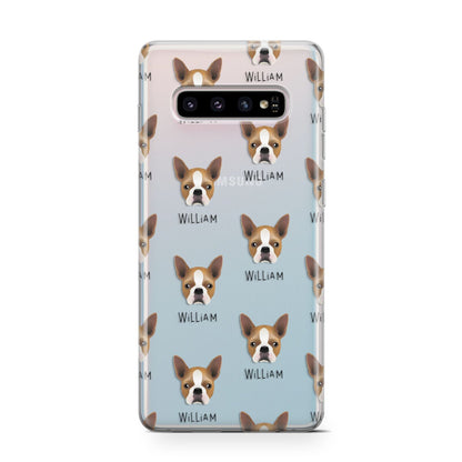 Boston Terrier Icon with Name Samsung Galaxy S10 Case