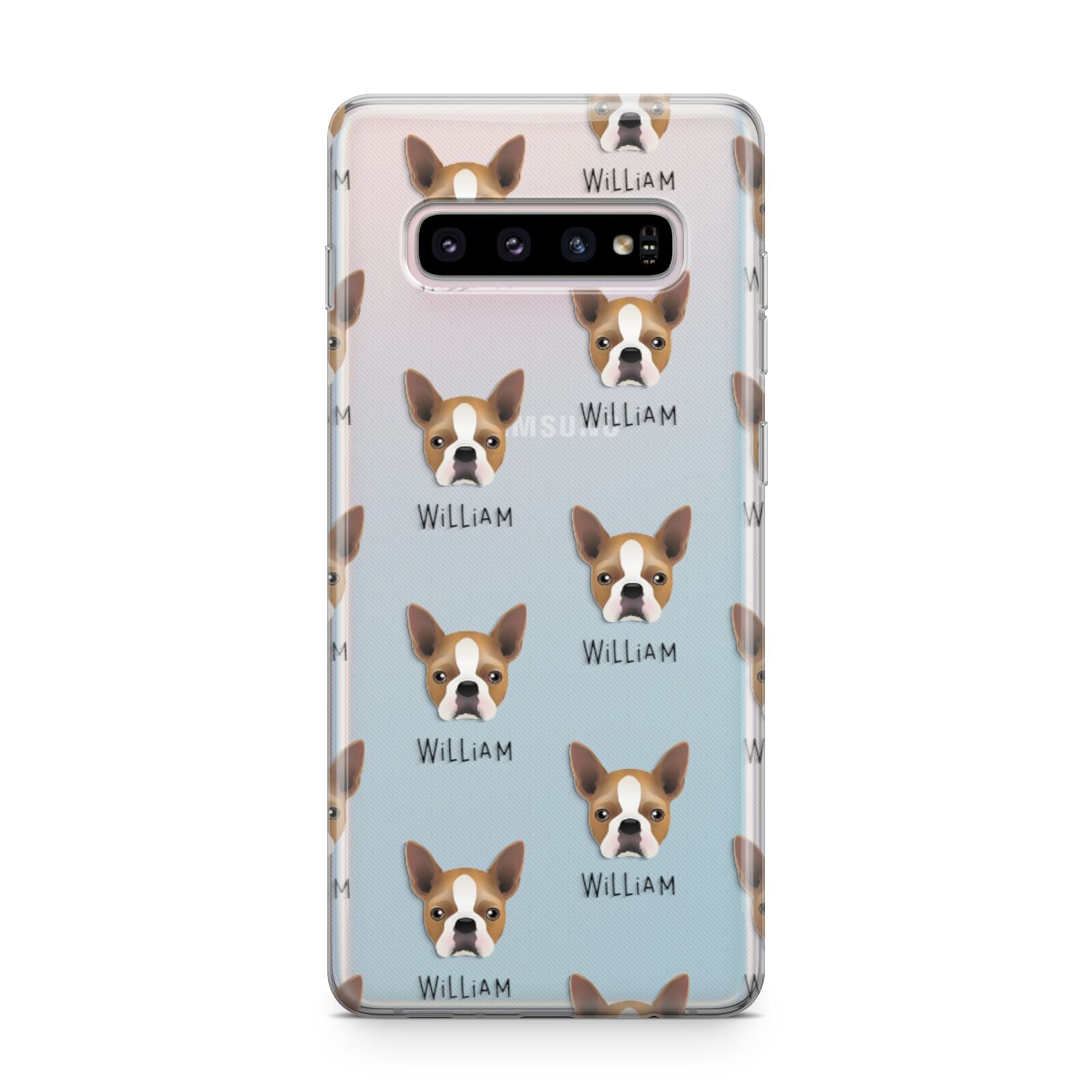 Boston Terrier Icon with Name Samsung Galaxy S10 Plus Case