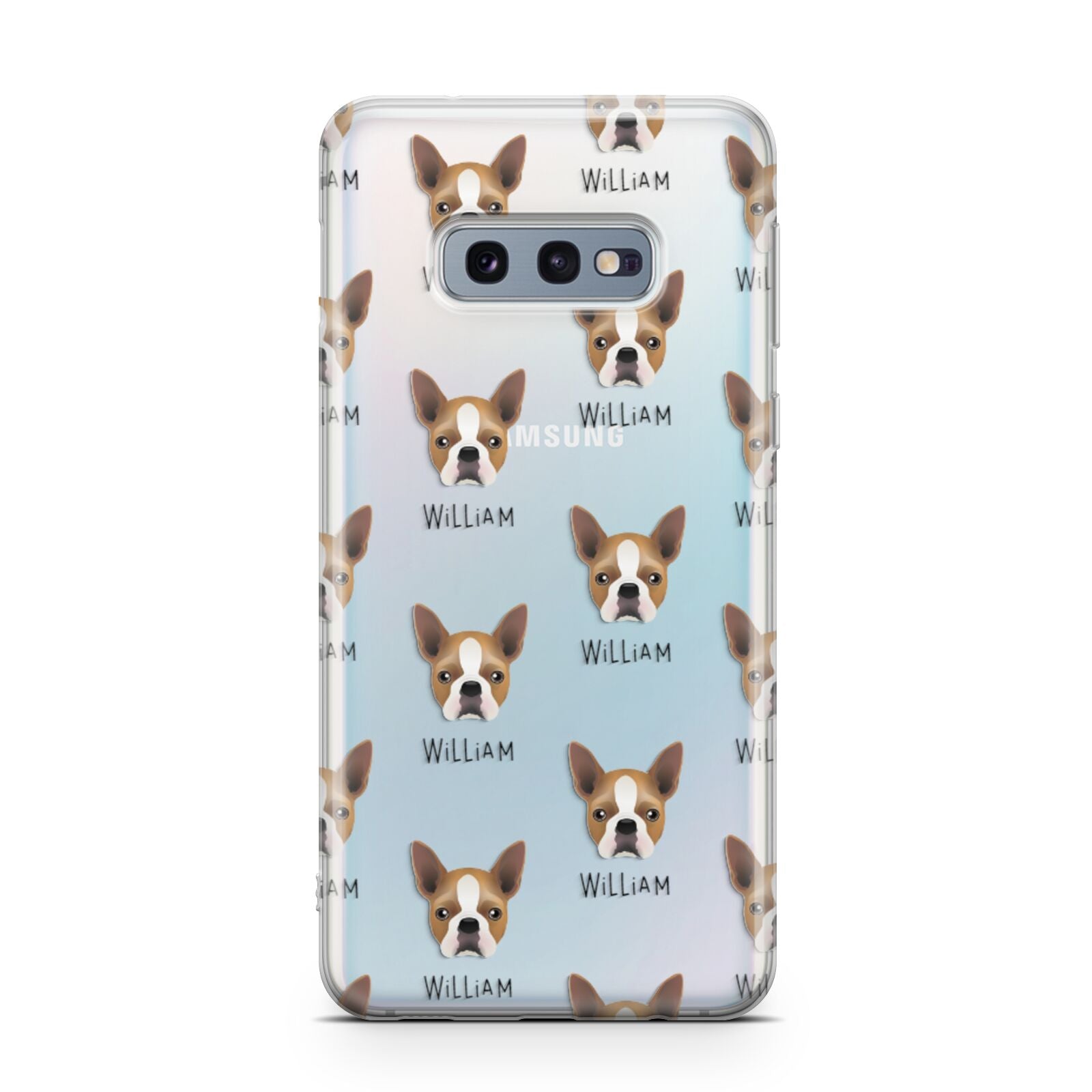 Boston Terrier Icon with Name Samsung Galaxy S10E Case