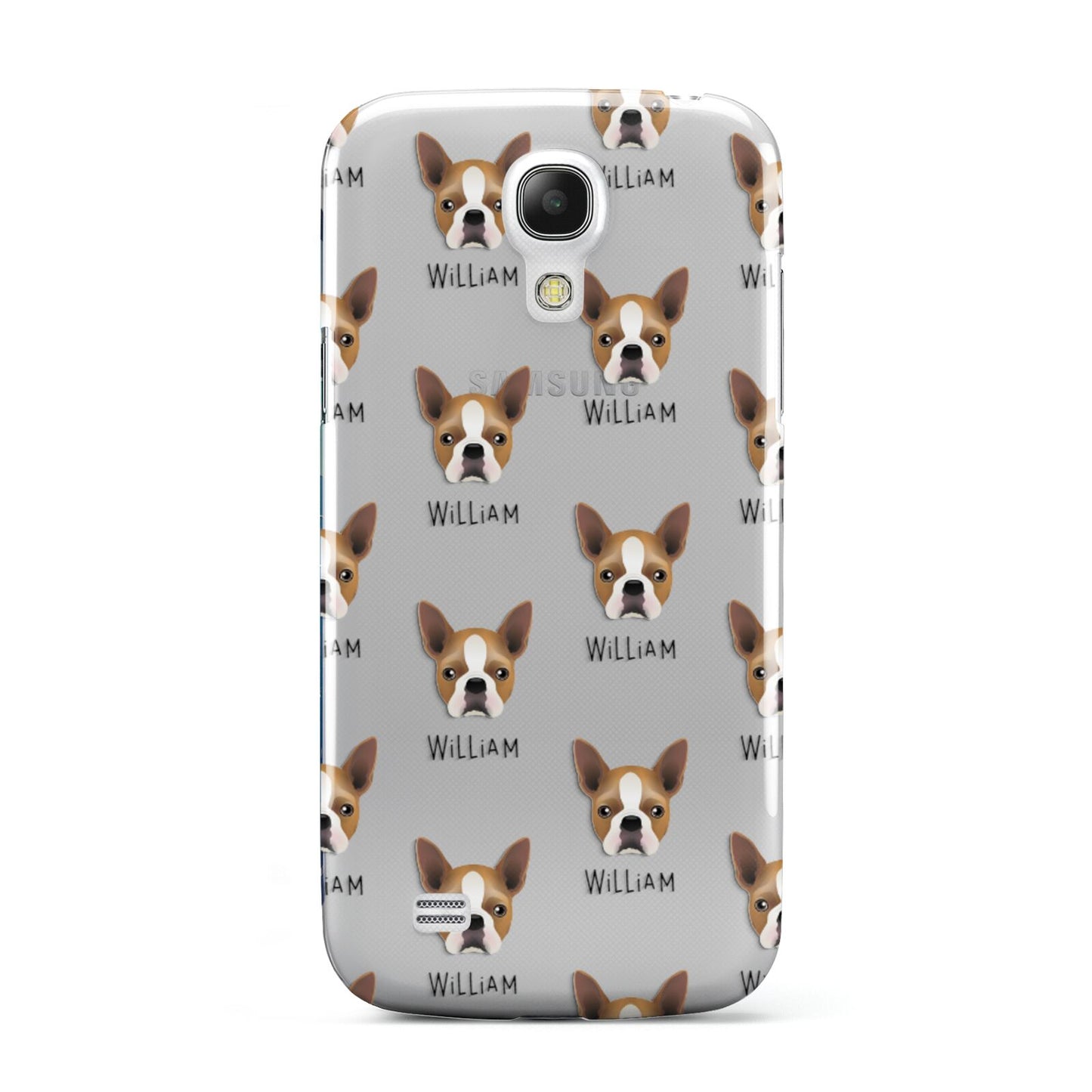 Boston Terrier Icon with Name Samsung Galaxy S4 Mini Case
