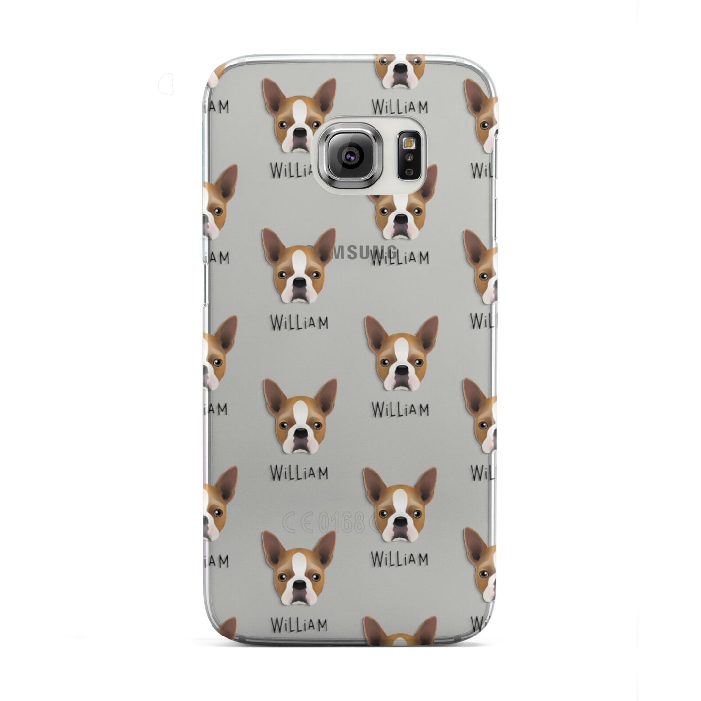 Boston Terrier Icon with Name Samsung Galaxy S6 Edge Case