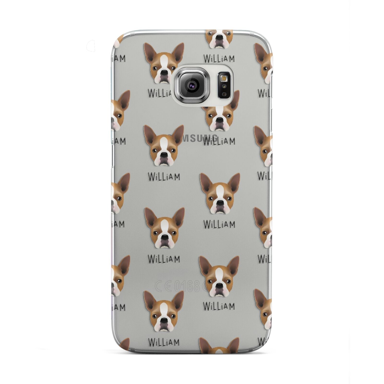Boston Terrier Icon with Name Samsung Galaxy S6 Edge Case