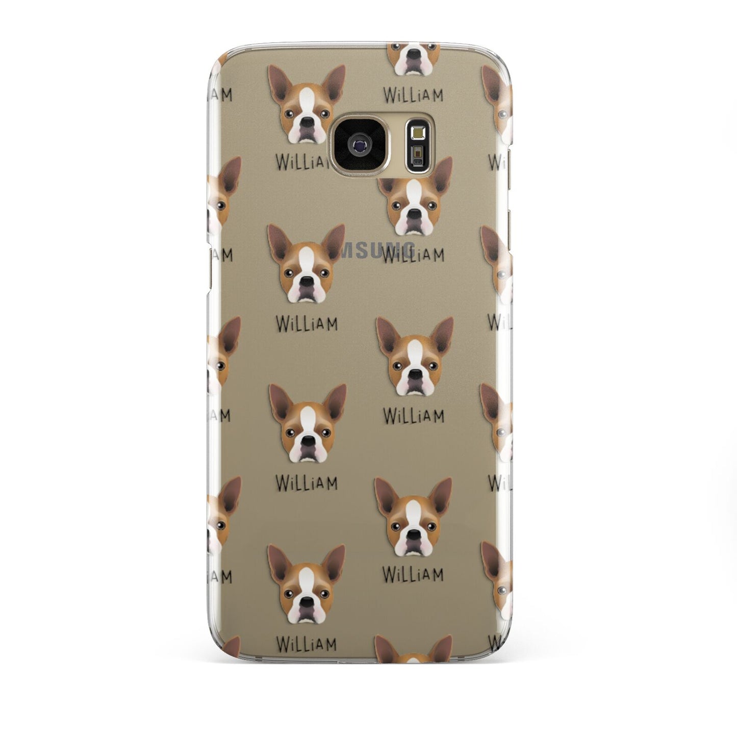 Boston Terrier Icon with Name Samsung Galaxy S7 Edge Case