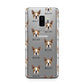 Boston Terrier Icon with Name Samsung Galaxy S9 Plus Case on Silver phone