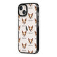 Boston Terrier Icon with Name iPhone 13 Black Impact Case Side Angle on Silver phone