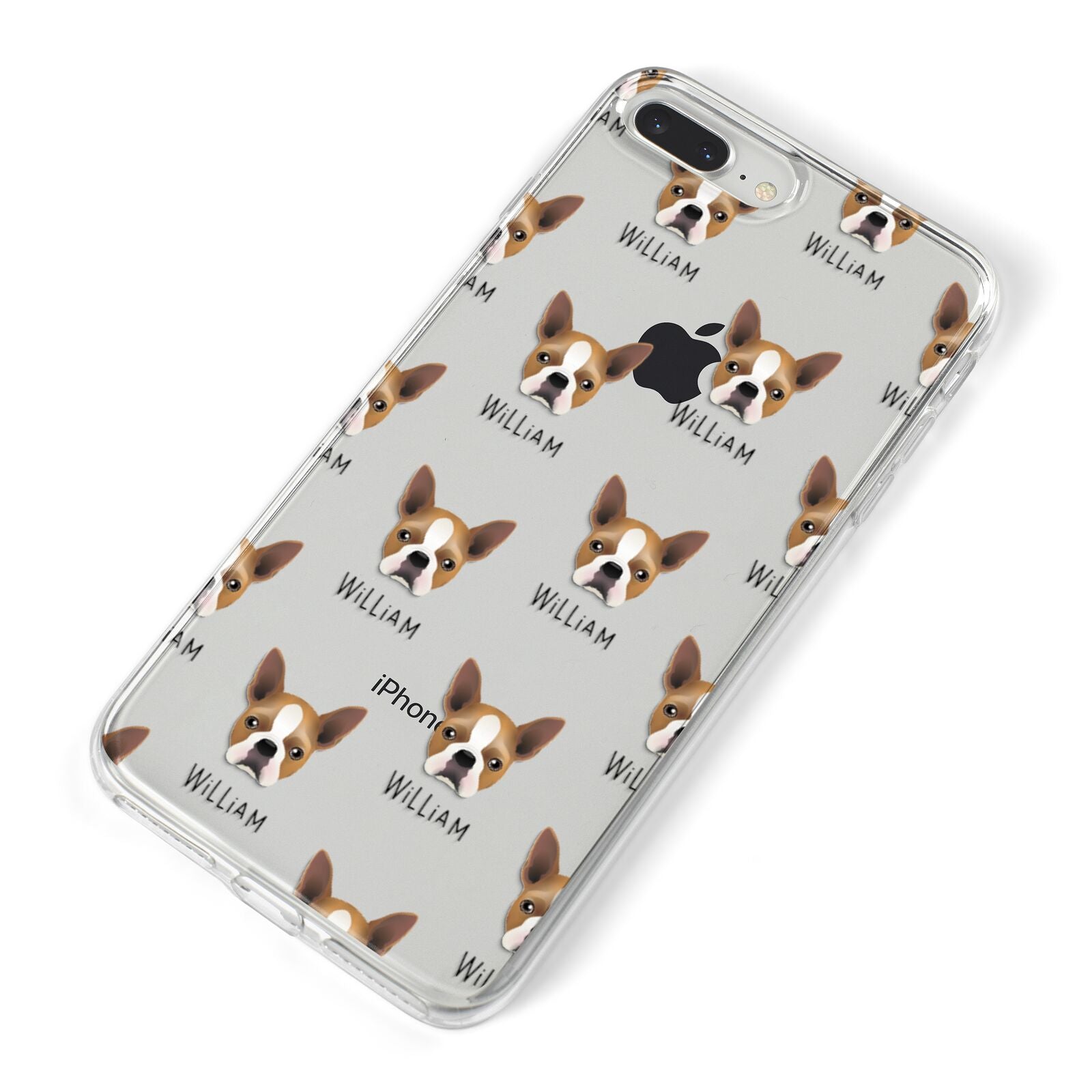 Boston Terrier Icon with Name iPhone 8 Plus Bumper Case on Silver iPhone Alternative Image