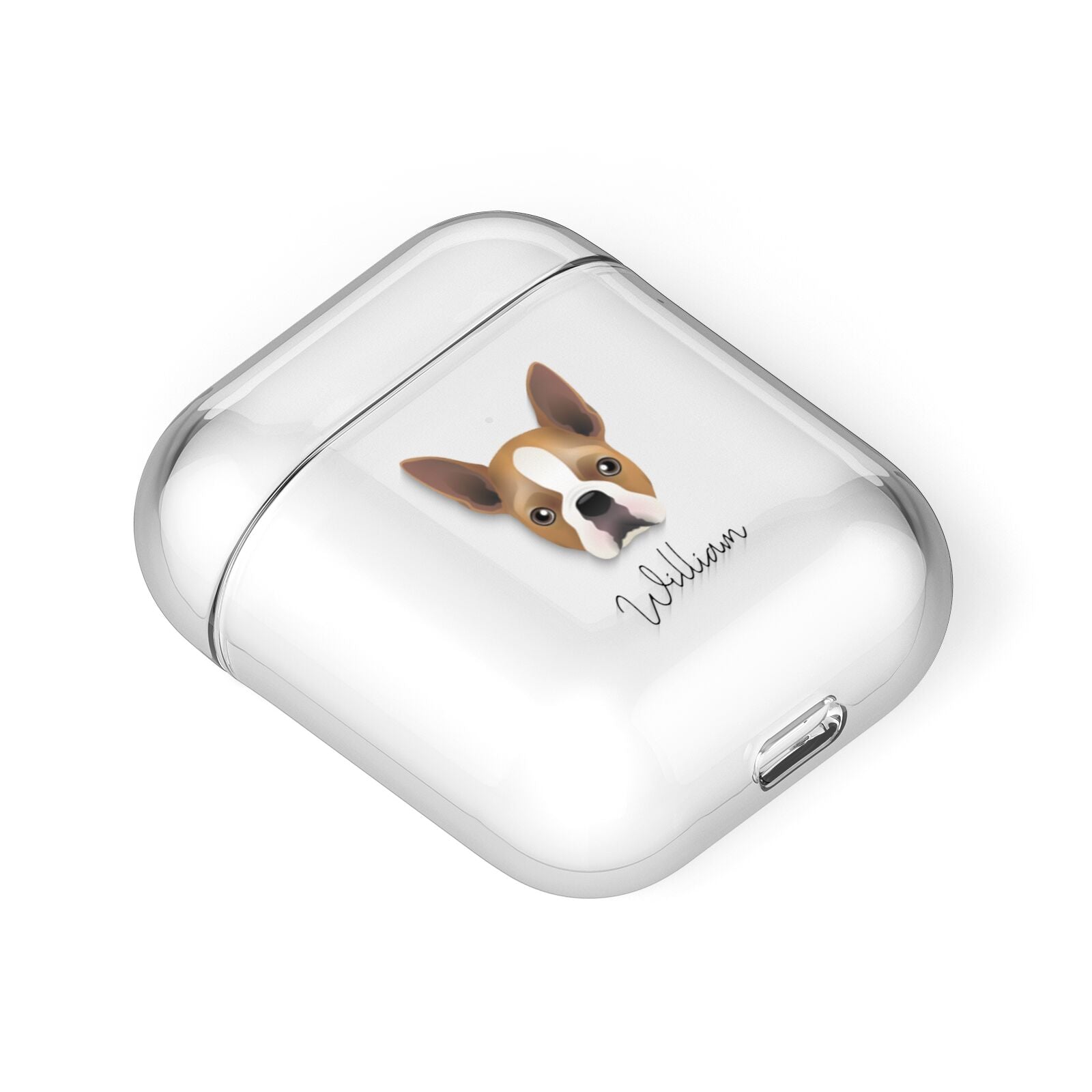 Boston Terrier Personalised AirPods Case Laid Flat