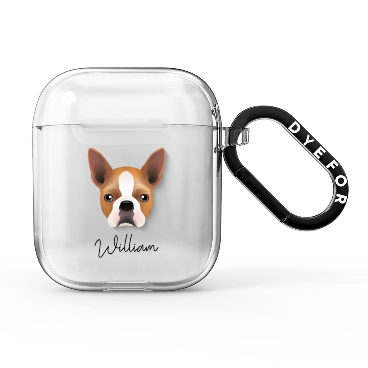 Boston Terrier Personalised AirPods Clear Case