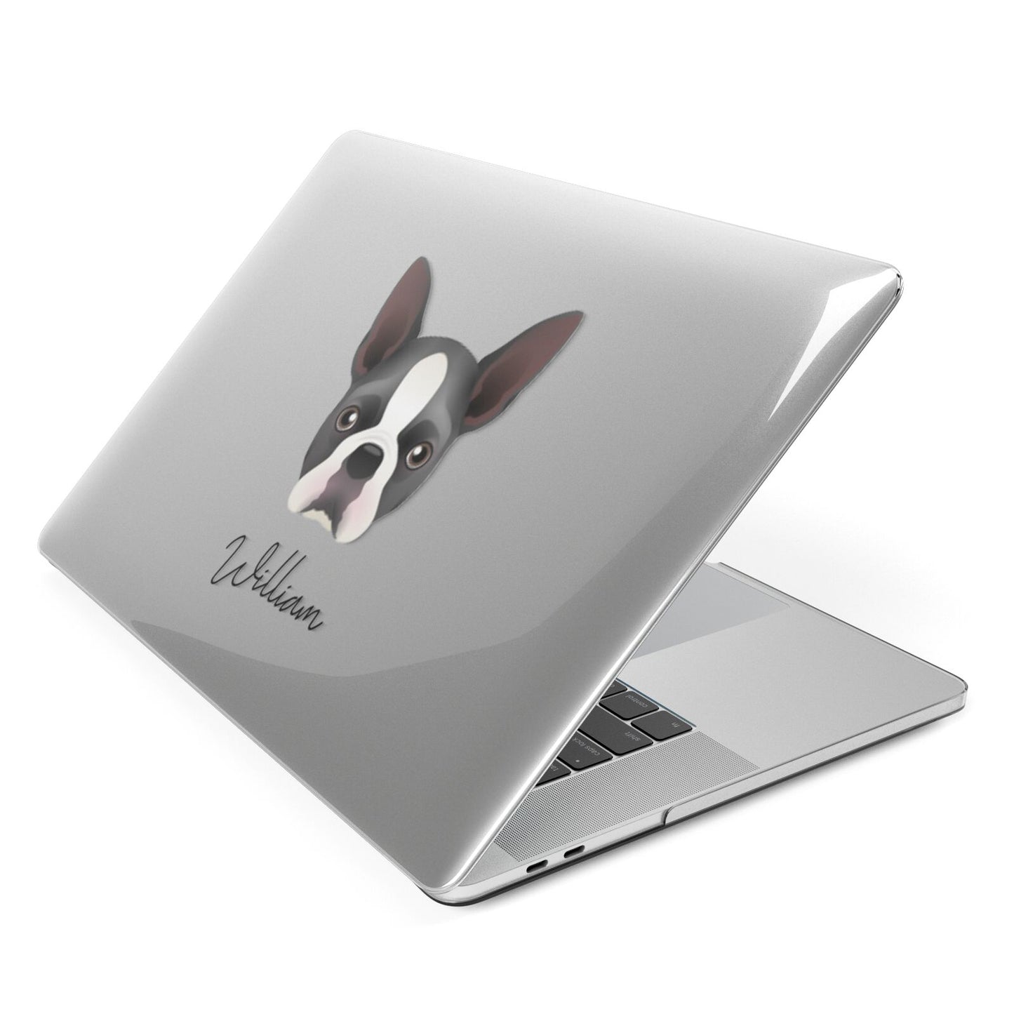 Boston Terrier Personalised Apple MacBook Case Side View