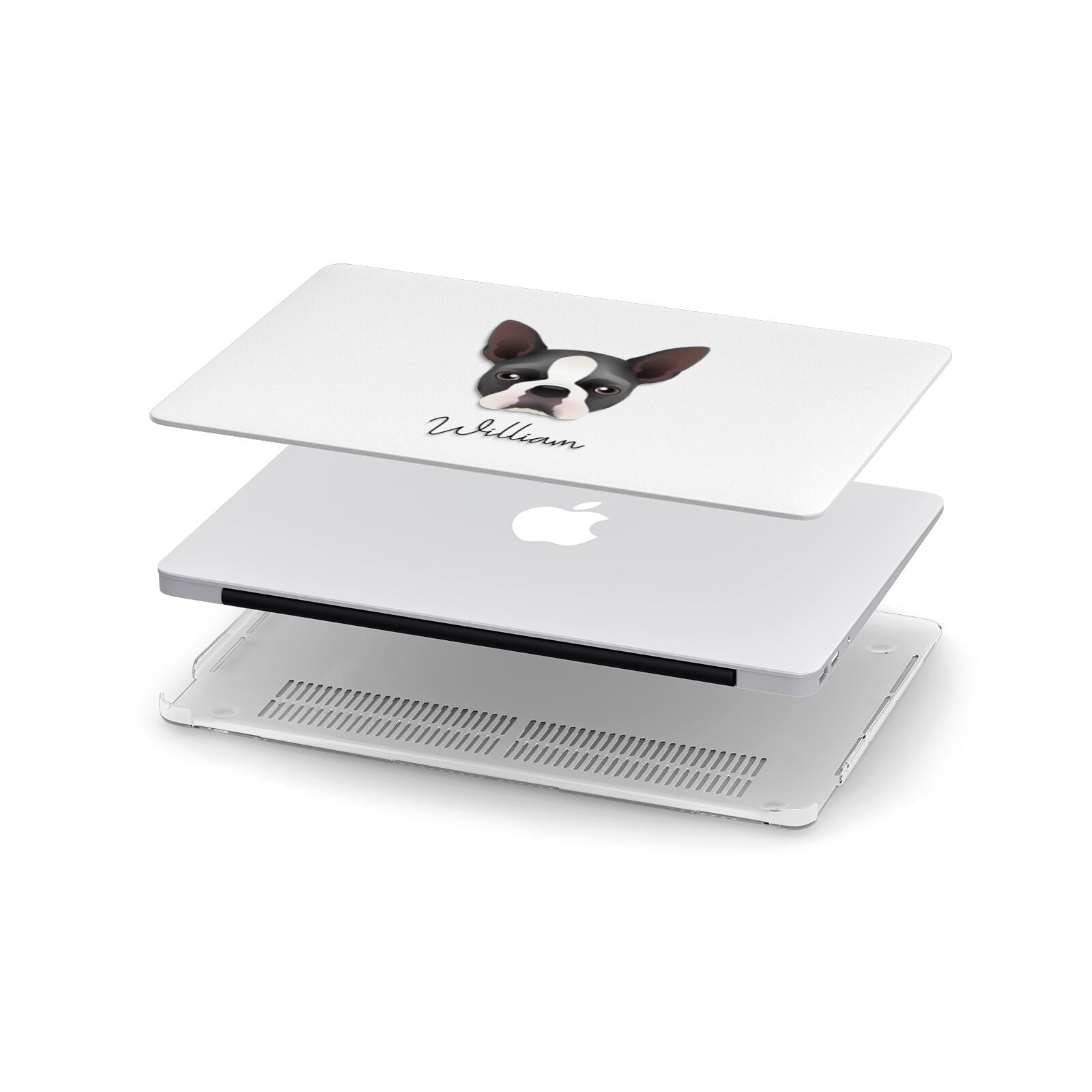 Boston Terrier Personalised Apple MacBook Case in Detail