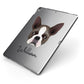 Boston Terrier Personalised Apple iPad Case on Grey iPad Side View