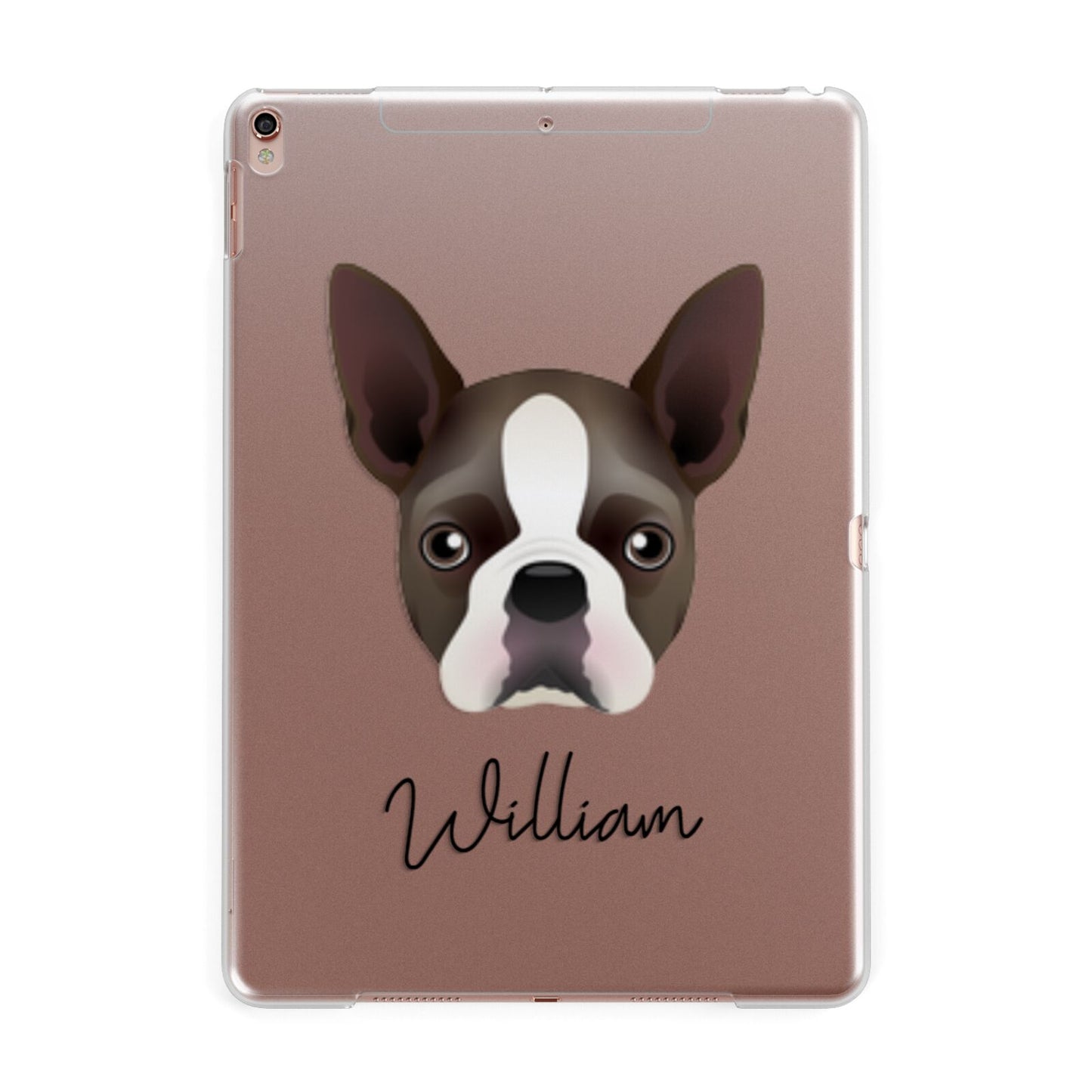 Boston Terrier Personalised Apple iPad Rose Gold Case