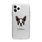 Boston Terrier Personalised Apple iPhone 11 Pro Max in Silver with Bumper Case