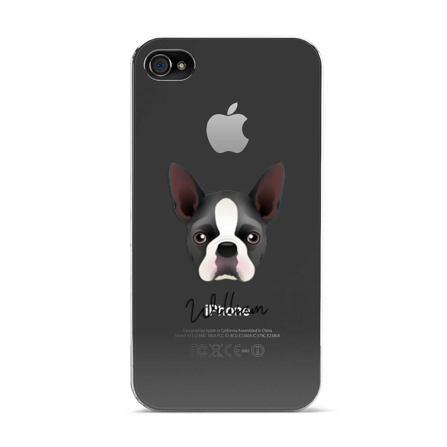 Boston Terrier Personalised Apple iPhone 4s Case
