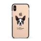 Boston Terrier Personalised Apple iPhone Xs Impact Case Black Edge on Gold Phone
