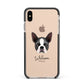 Boston Terrier Personalised Apple iPhone Xs Max Impact Case Black Edge on Gold Phone