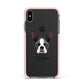 Boston Terrier Personalised Apple iPhone Xs Max Impact Case Pink Edge on Black Phone