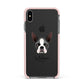 Boston Terrier Personalised Apple iPhone Xs Max Impact Case Pink Edge on Black Phone