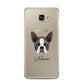 Boston Terrier Personalised Samsung Galaxy A5 2016 Case on gold phone