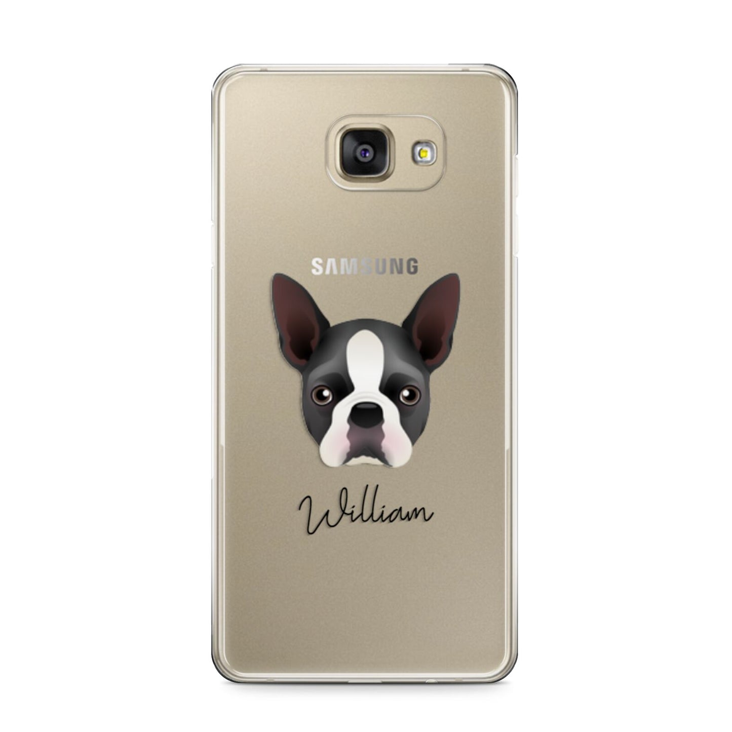Boston Terrier Personalised Samsung Galaxy A9 2016 Case on gold phone