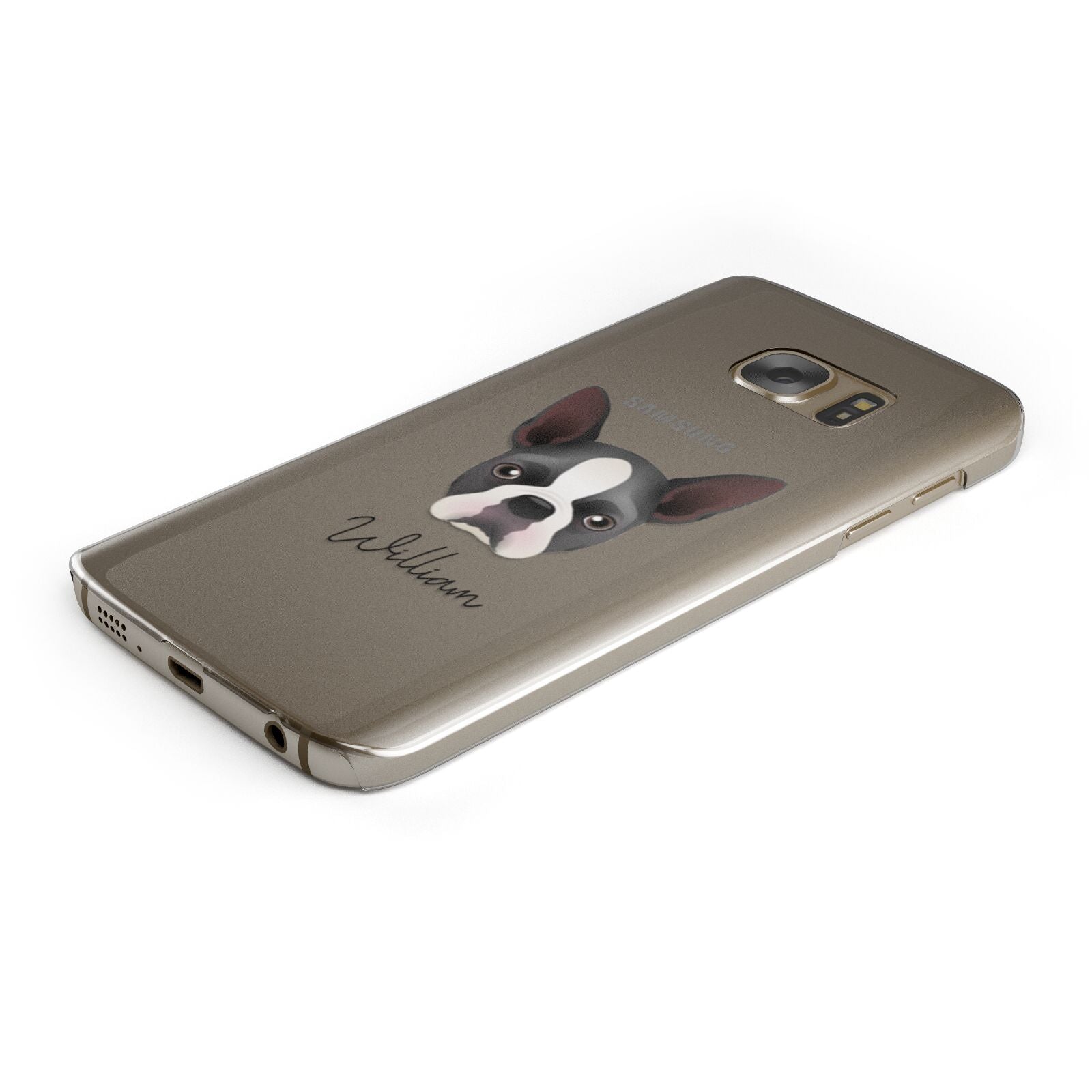 Boston Terrier Personalised Samsung Galaxy Case Bottom Cutout
