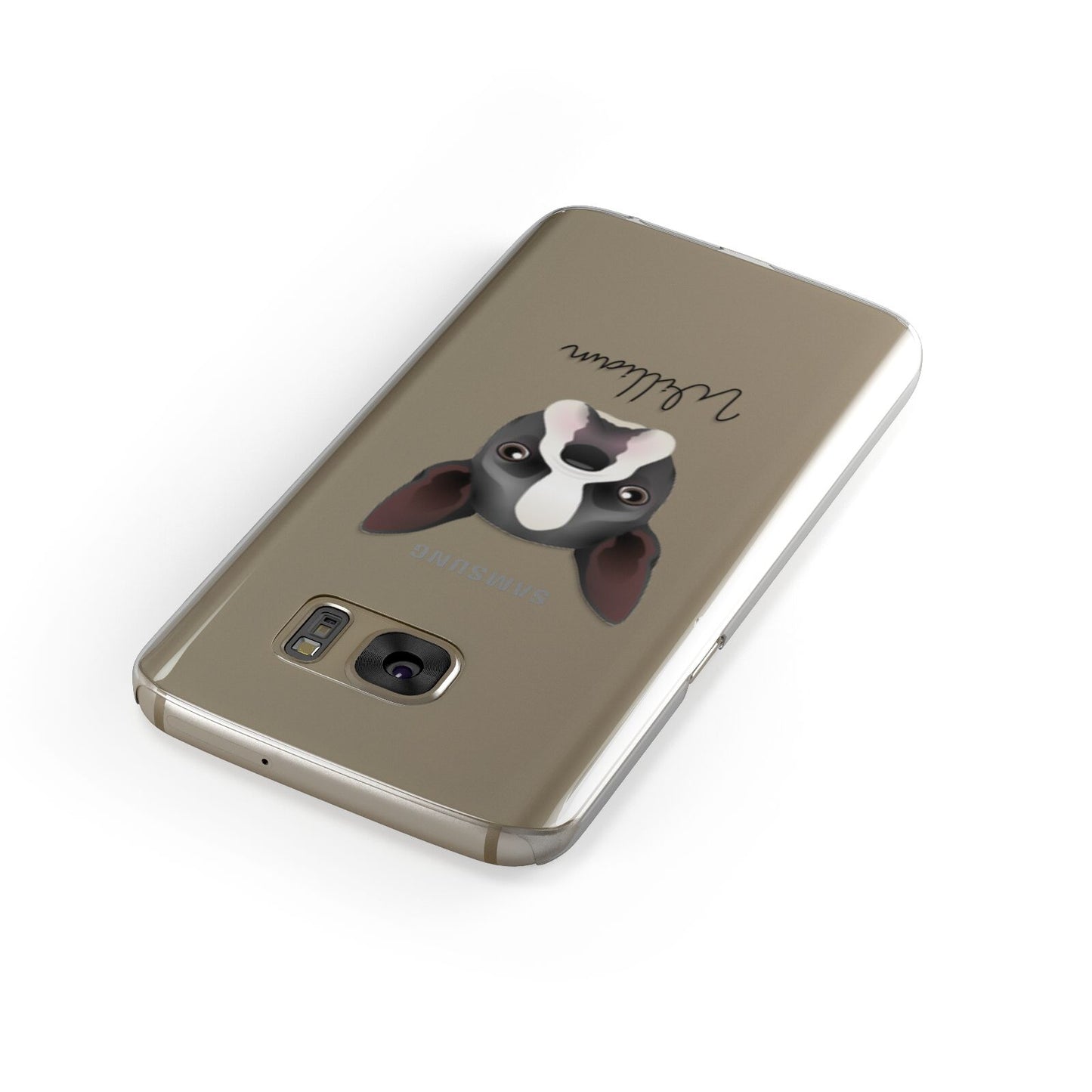 Boston Terrier Personalised Samsung Galaxy Case Front Close Up