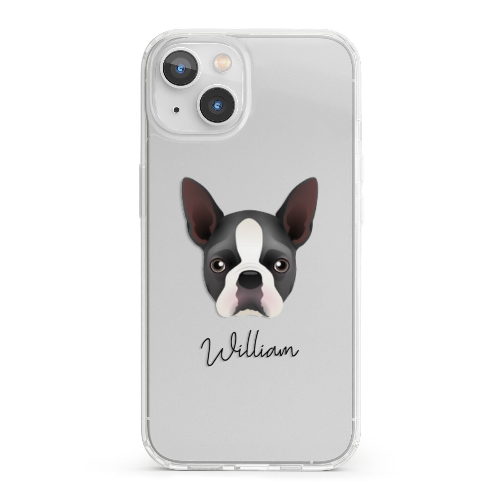 Boston Terrier Personalised iPhone 13 Clear Bumper Case
