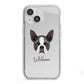 Boston Terrier Personalised iPhone 13 Mini TPU Impact Case with White Edges