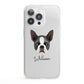 Boston Terrier Personalised iPhone 13 Pro Clear Bumper Case