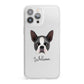 Boston Terrier Personalised iPhone 13 Pro Max Clear Bumper Case