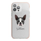 Boston Terrier Personalised iPhone 13 Pro Max TPU Impact Case with Pink Edges