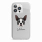 Boston Terrier Personalised iPhone 13 Pro TPU Impact Case with White Edges