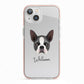 Boston Terrier Personalised iPhone 13 TPU Impact Case with Pink Edges