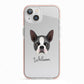 Boston Terrier Personalised iPhone 13 TPU Impact Case with Pink Edges