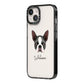 Boston Terrier Personalised iPhone 14 Black Impact Case Side Angle on Silver phone