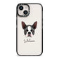 Boston Terrier Personalised iPhone 14 Black Impact Case on Silver phone