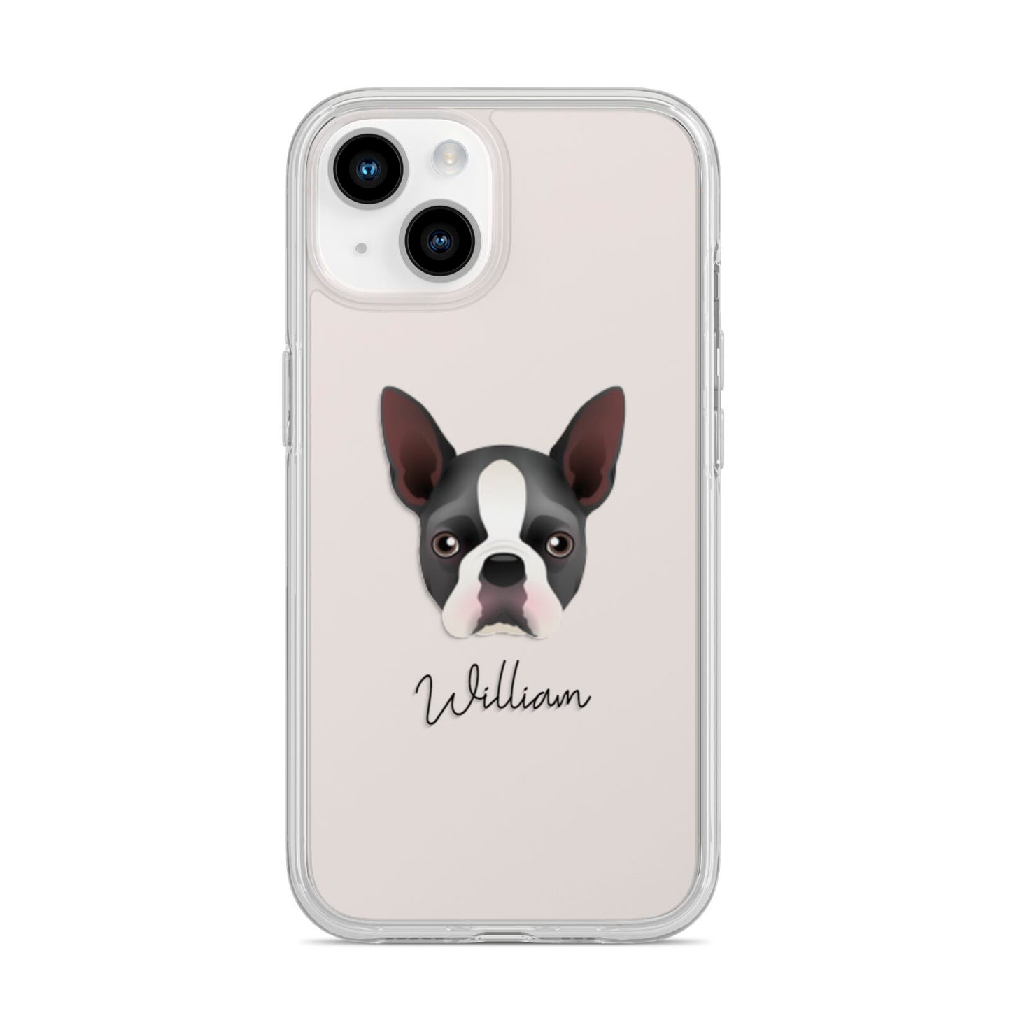 Boston Terrier Personalised iPhone 14 Clear Tough Case Starlight