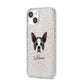 Boston Terrier Personalised iPhone 14 Glitter Tough Case Starlight Angled Image