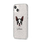 Boston Terrier Personalised iPhone 14 Glitter Tough Case Starlight Angled Image