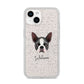Boston Terrier Personalised iPhone 14 Glitter Tough Case Starlight