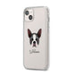 Boston Terrier Personalised iPhone 14 Plus Clear Tough Case Starlight Angled Image