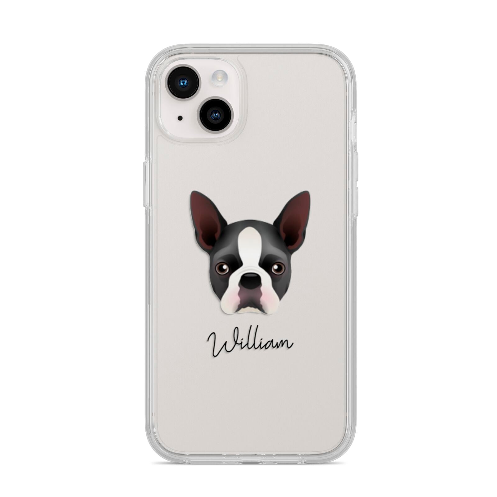 Boston Terrier Personalised iPhone 14 Plus Clear Tough Case Starlight