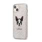 Boston Terrier Personalised iPhone 14 Plus Glitter Tough Case Starlight Angled Image