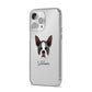 Boston Terrier Personalised iPhone 14 Pro Max Clear Tough Case Silver Angled Image